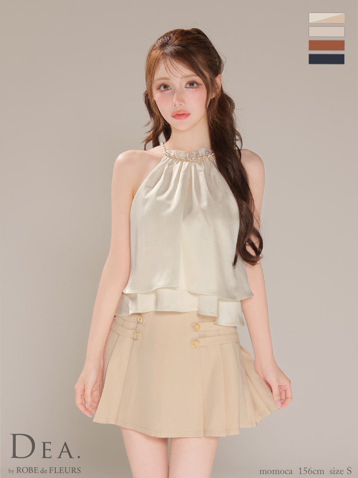 DEA. ディア バイ ローブドフルール 【XSサイズあり】シフォンレイヤードフリルセットアップフレアフレアミニキャバドレス de4216-c