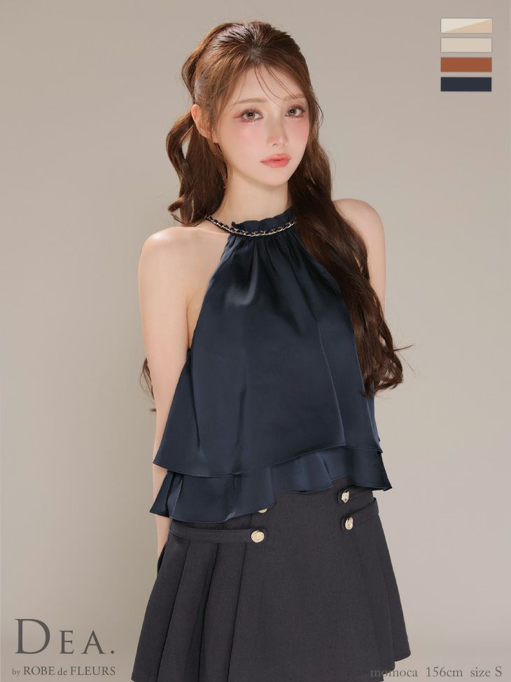 DEA. ディア バイ ローブドフルール 【XSサイズあり】シフォンレイヤードフリルセットアップフレアフレアミニキャバドレス de4216-c