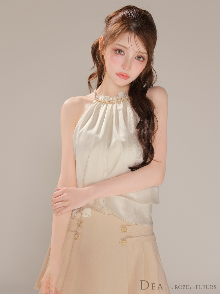 DEA. ディア バイ ローブドフルール 【XSサイズあり】シフォンレイヤードフリルセットアップフレアフレアミニキャバドレス de4216-c