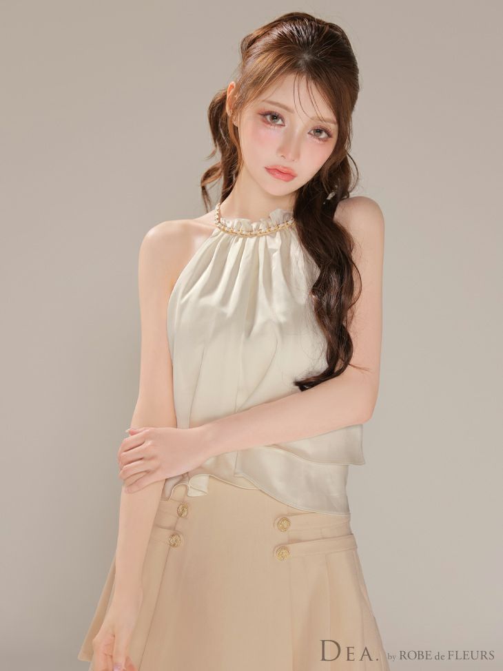 DEA. ディア バイ ローブドフルール 【XSサイズあり】シフォンレイヤードフリルセットアップフレアフレアミニキャバドレス de4216-c