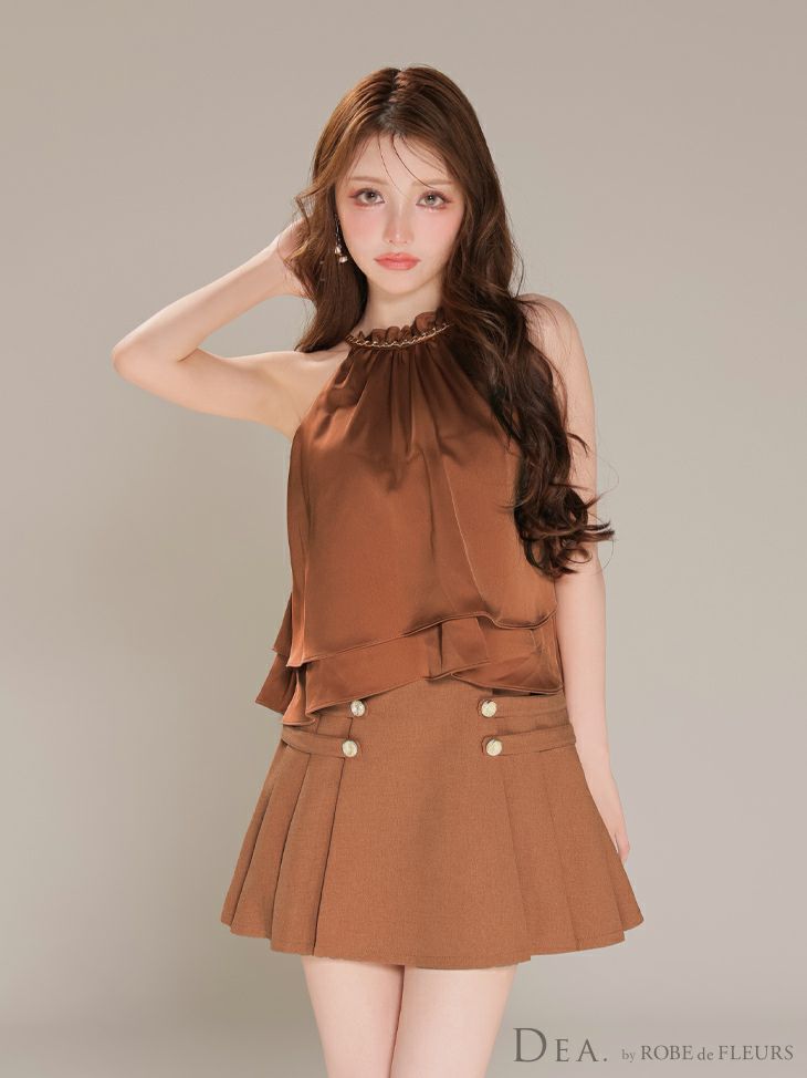 DEA. ディア バイ ローブドフルール 【XSサイズあり】シフォンレイヤードフリルセットアップフレアフレアミニキャバドレス de4216-c