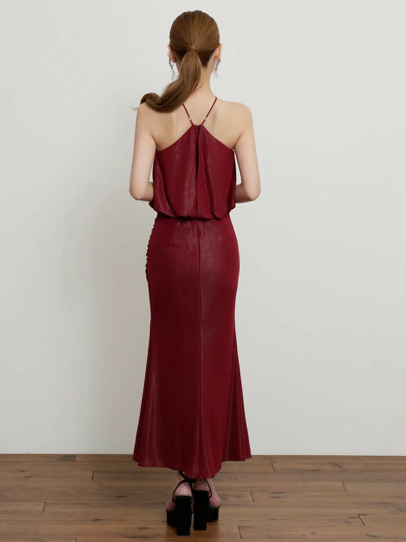 AngelR エンジェルアール ホルターネックチャームラメタイトロングドレス ar25345-ks