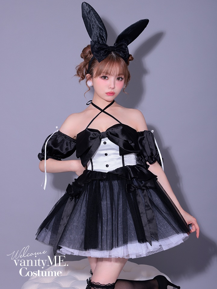 【3点セット】vanityME. × MIYANISHIYAMA 約束ドレス バニー ブラック vcsbn-250153-2b-my