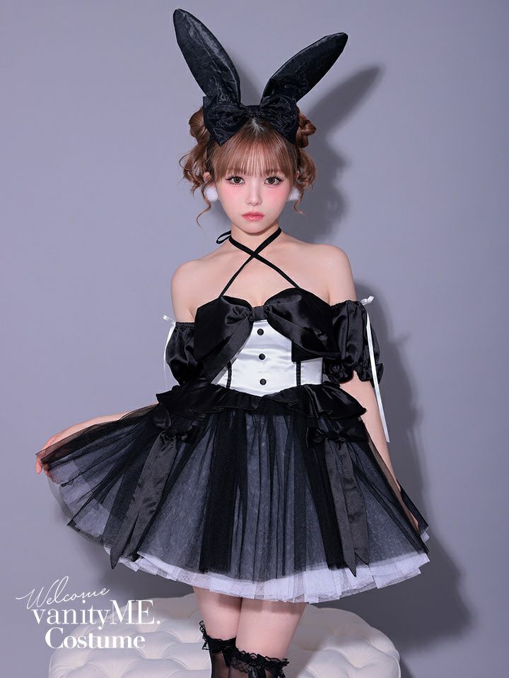 【3点セット】vanityME. × MIYANISHIYAMA 約束ドレス バニー ブラック vcsbn-250153-2b-my