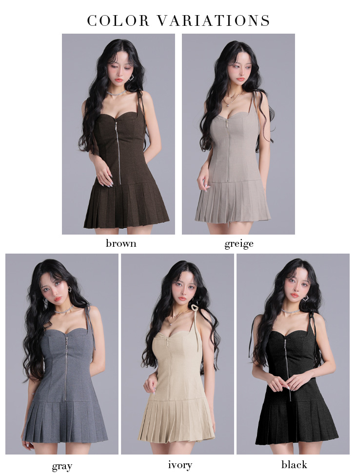 Glossy ローブドフルールグロッシー 【XSサイズあり】肩リボンバストジップフレアミニキャバドレス gl4612