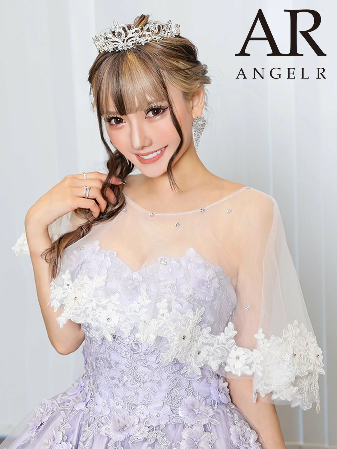 【単品 】AngelR エンジェルアール フラワー刺繍ビジュー付きプリンセスボレロ ホワイト ar-bo001