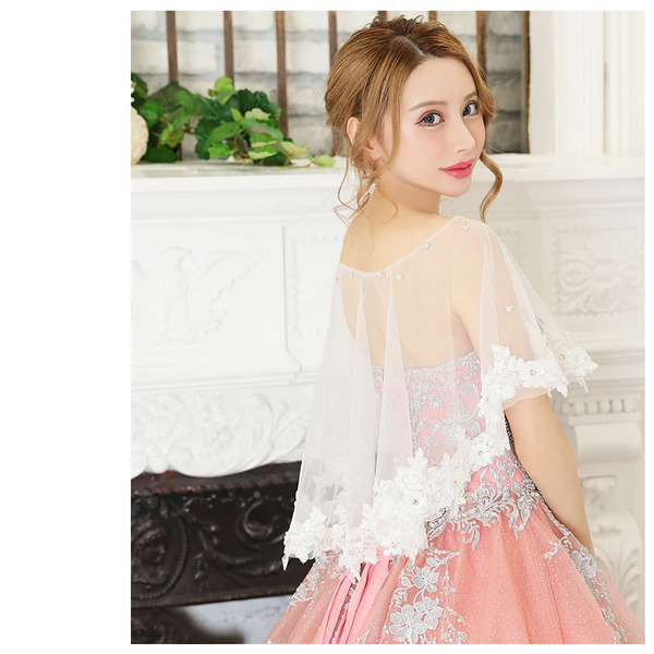 【単品 】AngelR エンジェルアール フラワー刺繍ビジュー付きプリンセスボレロ ホワイト ar-bo001