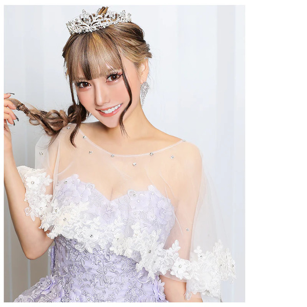 【単品 】AngelR エンジェルアール フラワー刺繍ビジュー付きプリンセスボレロ ホワイト ar-bo001