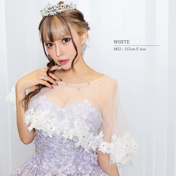 【単品 】AngelR エンジェルアール フラワー刺繍ビジュー付きプリンセスボレロ ホワイト ar-bo001【単品 】AngelR エンジェルアール フラワー刺繍ビジュー付きプリンセスボレロ ホワイト ar-bo001