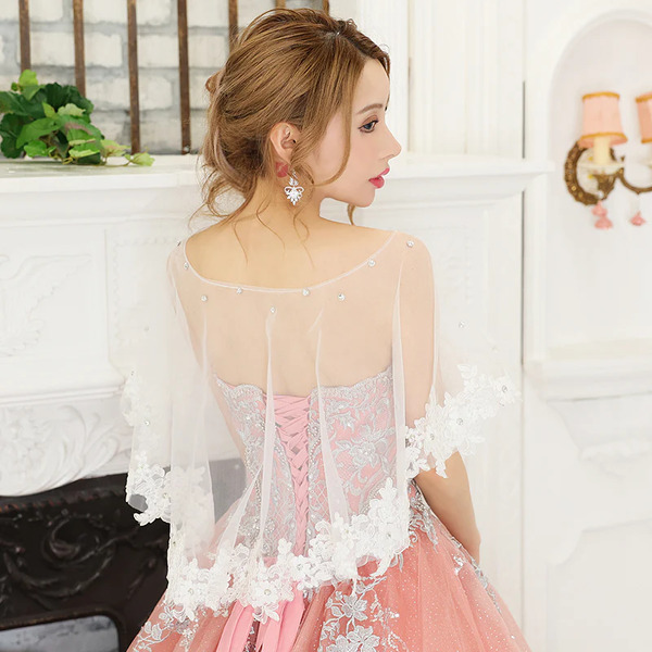 【単品 】AngelR エンジェルアール フラワー刺繍ビジュー付きプリンセスボレロ ホワイト ar-bo001