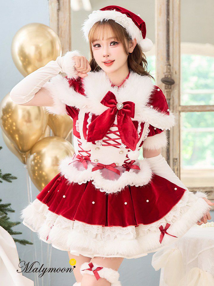 【8点セット】Malymoon マリームーン ジュエルドブランシュトナカイ サンタ ホワイト mlcs25057