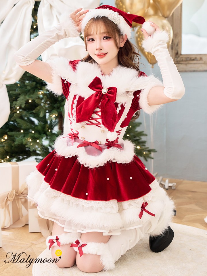 【8点セット】Malymoon マリームーン ジュエルドブランシュトナカイ サンタ ホワイト mlcs25057