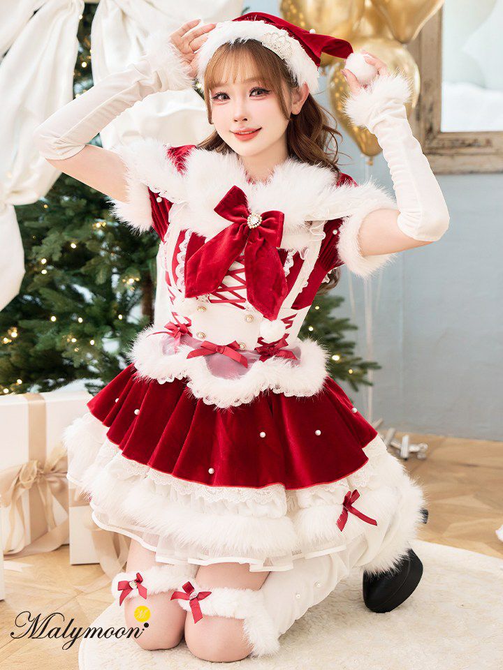 【8点セット】Malymoon マリームーン ジュエルドブランシュトナカイ サンタ ホワイト mlcs25057