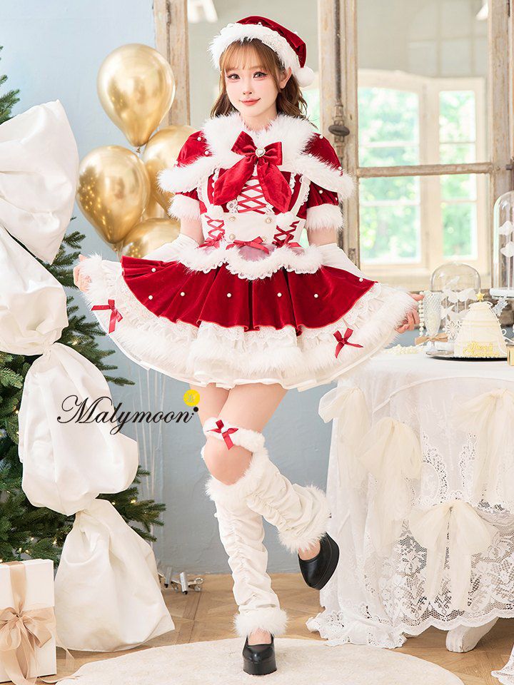 【8点セット】Malymoon マリームーン ジュエルドブランシュトナカイ サンタ ホワイト mlcs25057