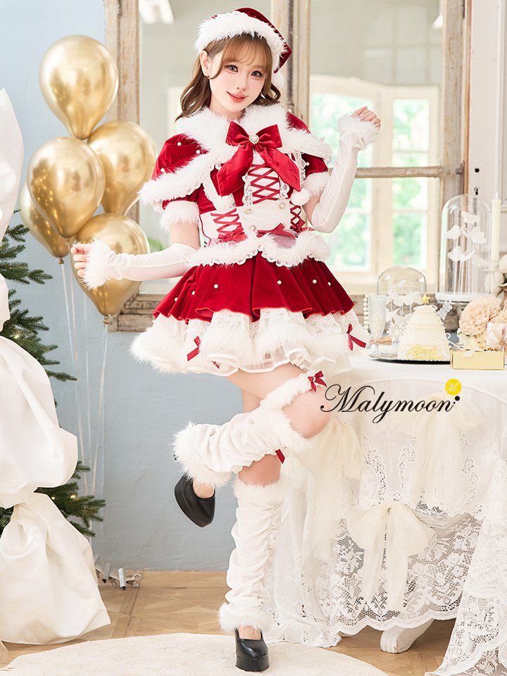 【8点セット】Malymoon マリームーン ジュエルドブランシュトナカイ サンタ ホワイト mlcs25057