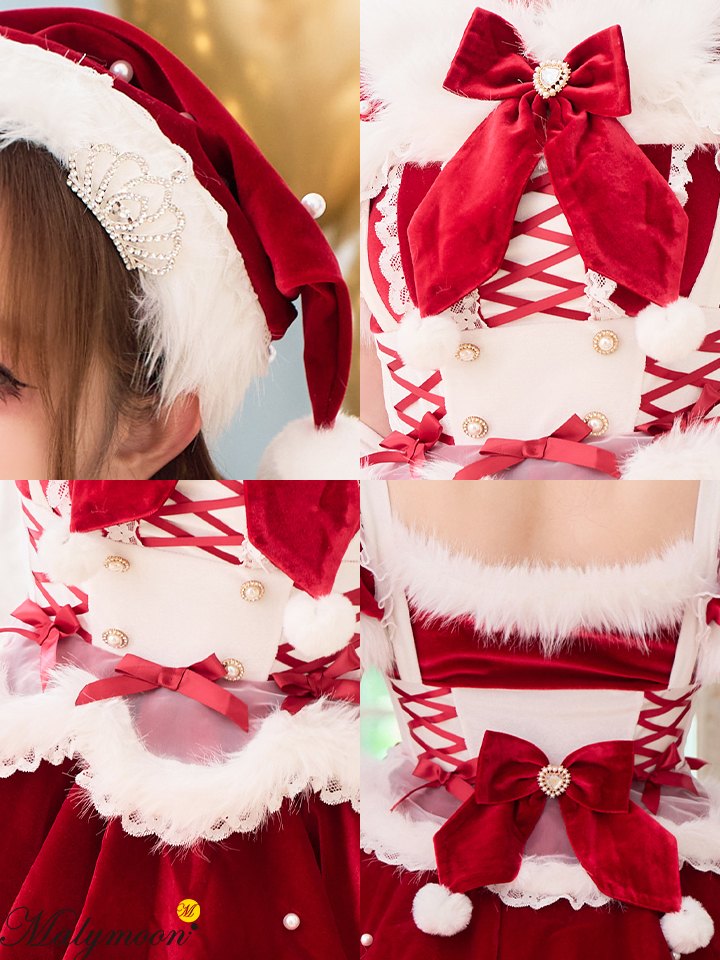 【8点セット】Malymoon マリームーン ジュエルドブランシュトナカイ サンタ ホワイト mlcs25057