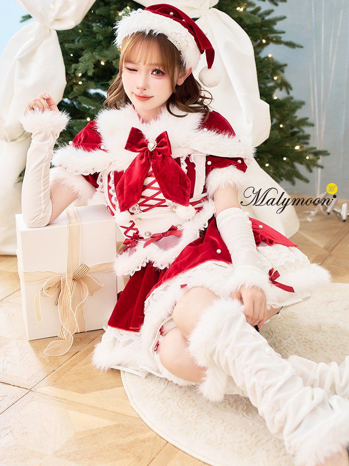 【8点セット】Malymoon マリームーン ジュエルドブランシュトナカイ サンタ ホワイト mlcs25057