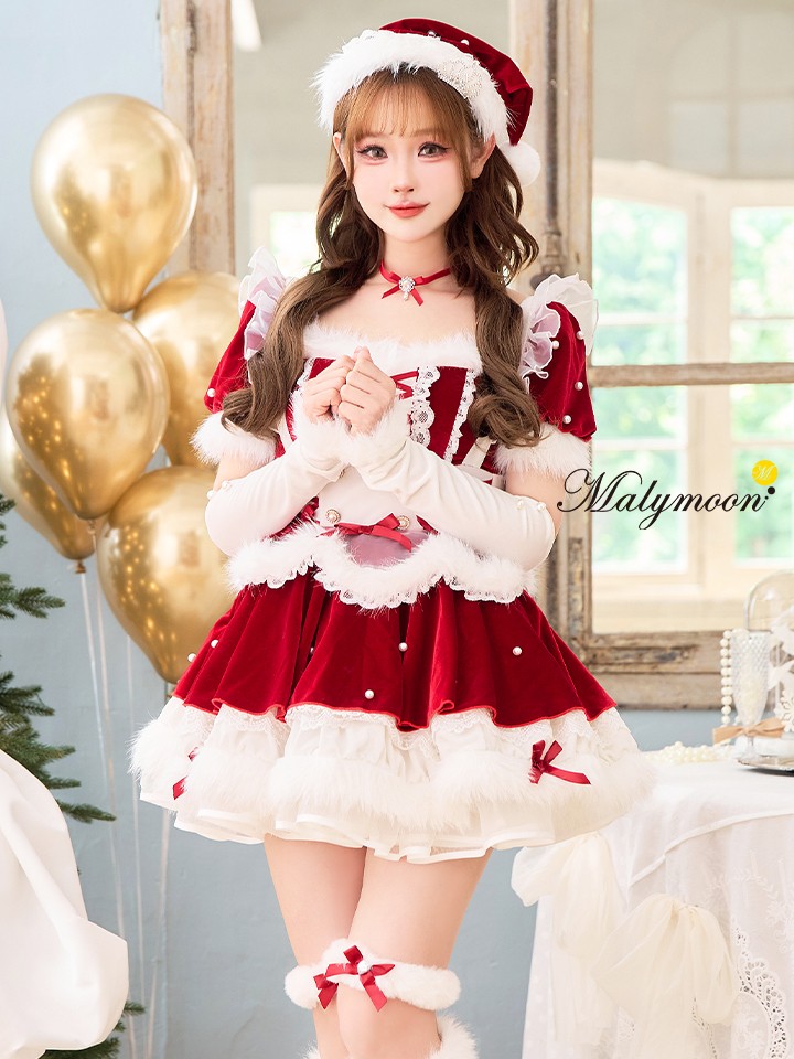 【8点セット】Malymoon マリームーン ジュエルドブランシュトナカイ サンタ ホワイト mlcs25057