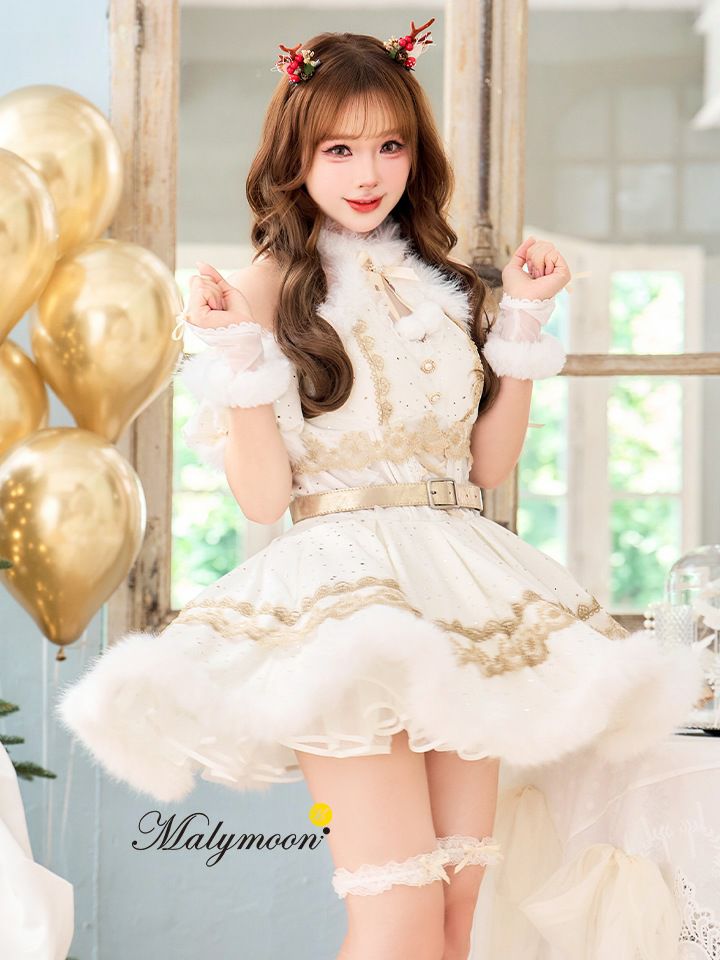 【9点セット】Malymoon マリームーン フレンチチェックノエルトナカイ サンタ [レッド /ブラウン] mlcs25050