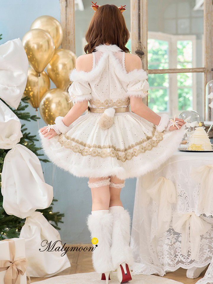 【9点セット】Malymoon マリームーン フレンチチェックノエルトナカイ サンタ [レッド /ブラウン] mlcs25050