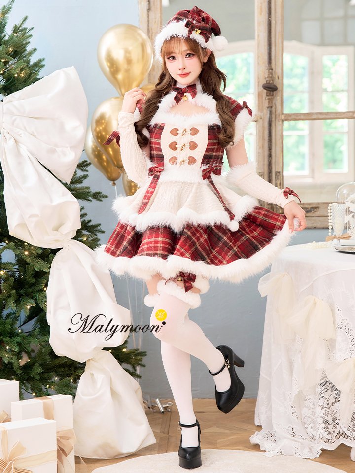 【9点セット】Malymoon マリームーン ベルベットフルールパールサンタ レッド mlcs25060