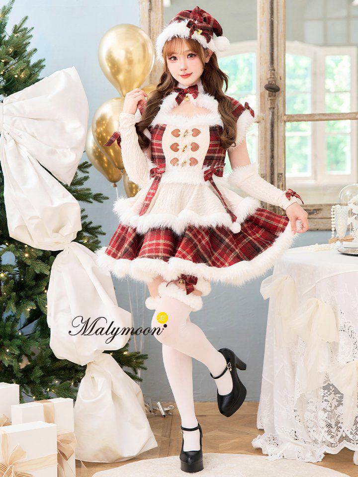 【9点セット】Malymoon マリームーン ベルベットフルールパールサンタ レッド mlcs25060