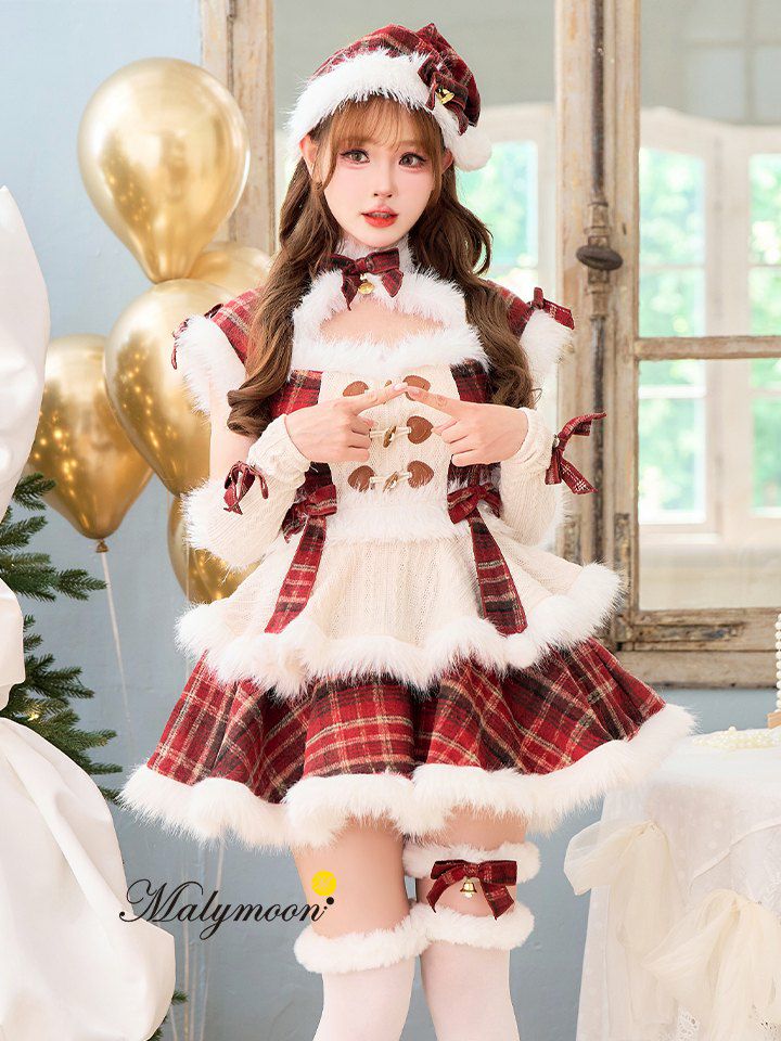 【9点セット】Malymoon マリームーン ベルベットフルールパールサンタ レッド mlcs25060