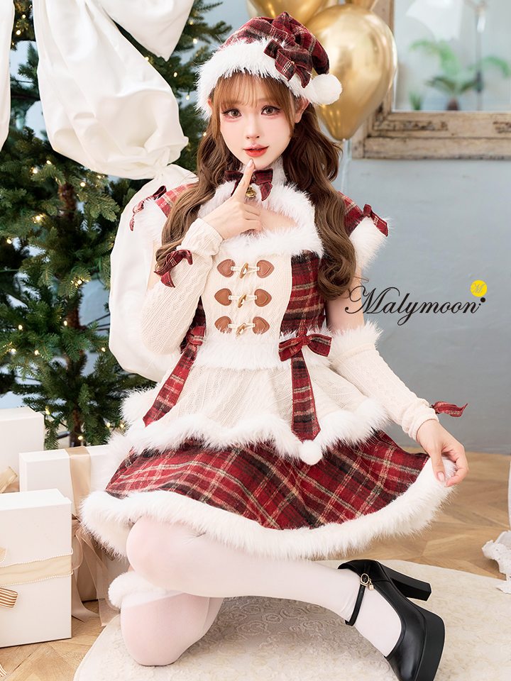 【9点セット】Malymoon マリームーン ベルベットフルールパールサンタ レッド mlcs25060