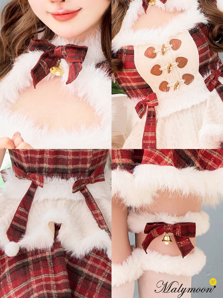 【9点セット】Malymoon マリームーン ベルベットフルールパールサンタ レッド mlcs25060