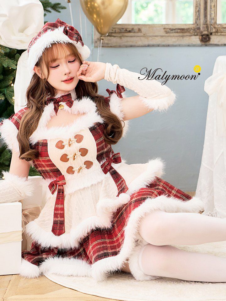 【9点セット】Malymoon マリームーン ベルベットフルールパールサンタ レッド mlcs25060