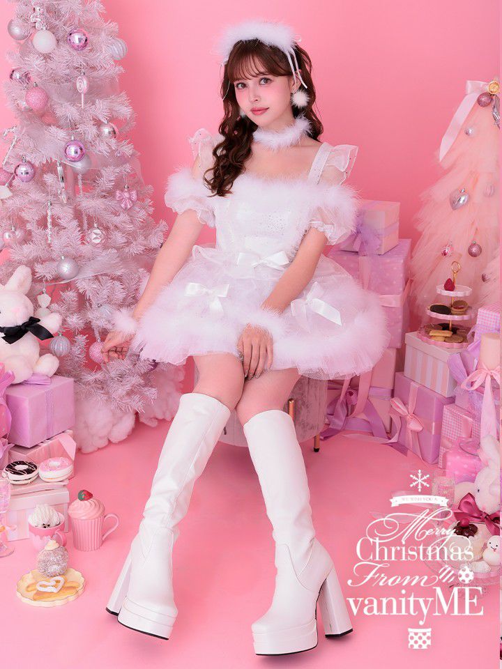 【3点セット】vanityME. × MIYANISHIYAMA ホワイトクリスマスドレス サンタ  [ナナちゃん着用]  vcsst-250152-a-na