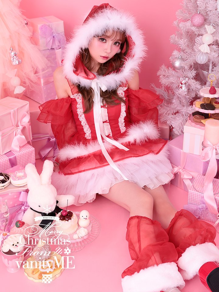 【3点セット】vanityME. × MIYANISHIYAMA とっておきいちごドレス レッド サンタ  [みゆちゃん着用] vcsst-250155-my