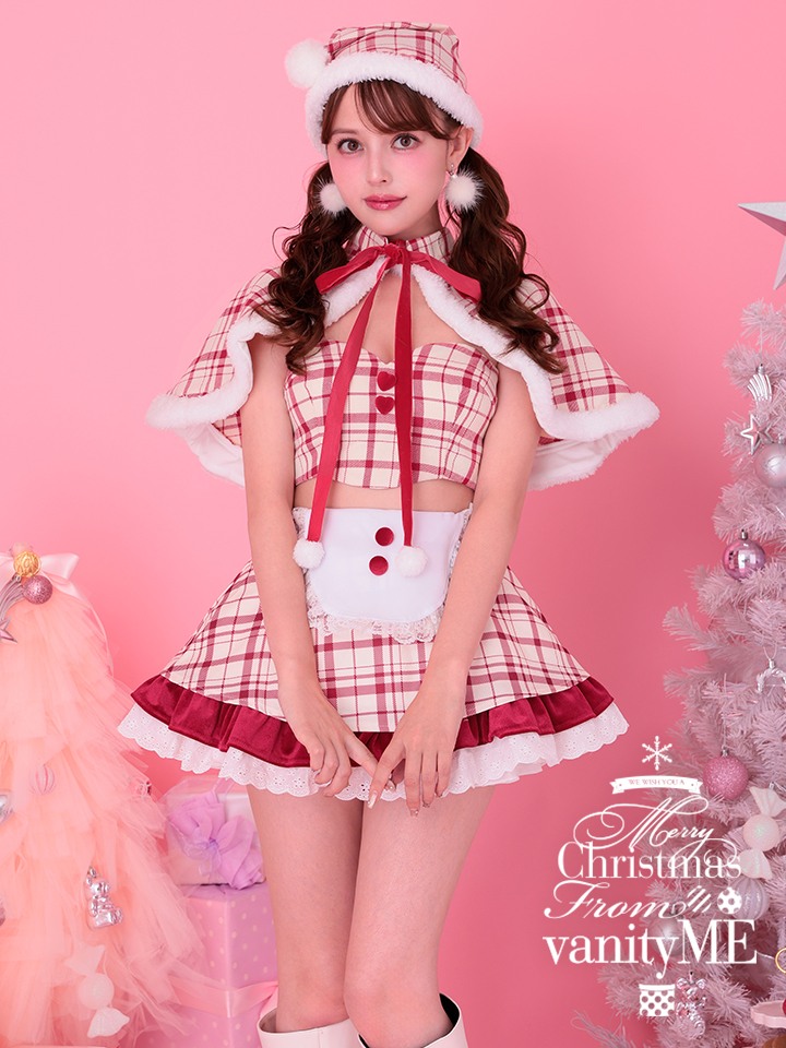 【4点セット】THE IDOL SANTA アイドルサンタ ベアトップ×パンツ ケープ付き レッド [加藤ナナちゃん着用] vcsst-230480-1g-na