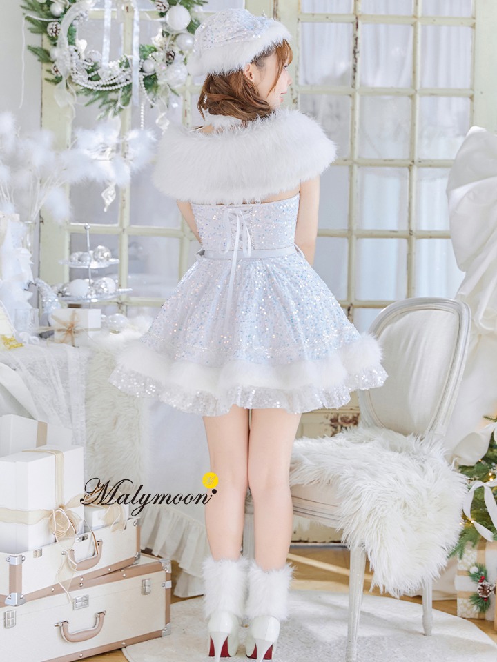 【9点セット】Malymoon マリームーン スパークリージュエルリボンサンタ [レッド /ホワイト] mlcs25059