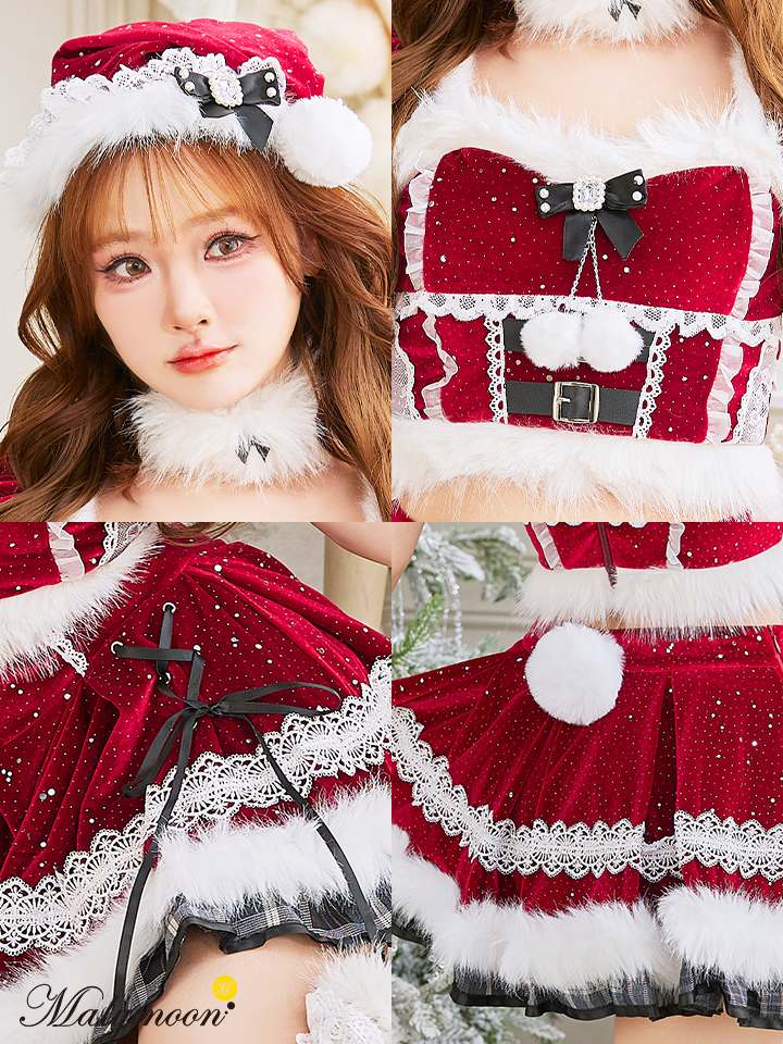 【8点セット】Malymoon マリームーン シャイニージュエルサンタ レッド mlcs25069