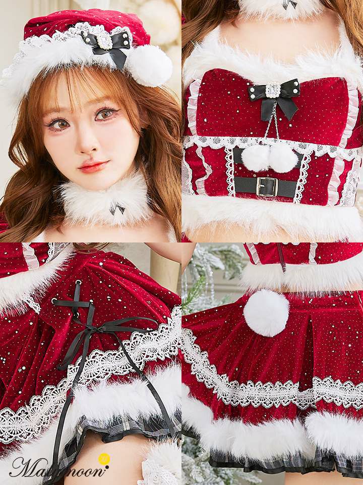 【8点セット】Malymoon マリームーン シャイニージュエルサンタ レッド mlcs25069