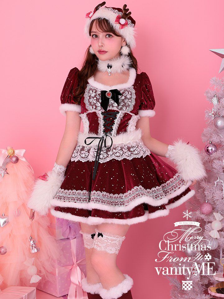 【10点セット】Malymoon マリームーン スノーフルールトナカイサンタ レッド [ナナちゃん着用] mlcs25053