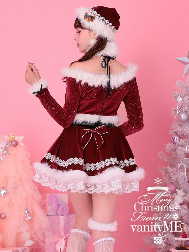 【10点セット】Malymoon マリームーン クリスタルスノークロスネックサンタ レッド [ナナちゃん着用] mlcs25066