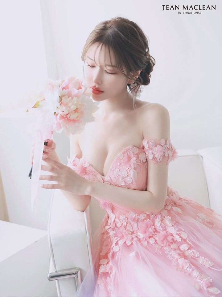 JEAN MACLEAN ジャンマクレーン *YOZAKURA DRESS*-夜桜- グラデーション/フラワーモチーフ/オフショル/姫/ロングドレス  ja51954-c