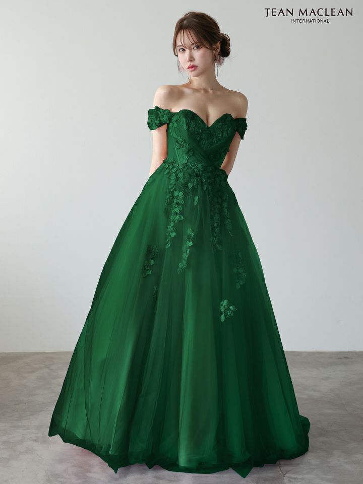 JEAN MACLEAN ジャンマクレーン *YOZAKURA DRESS*-夜桜- グラデーション/フラワーモチーフ/オフショル/姫/ロングドレス  ja51954-c