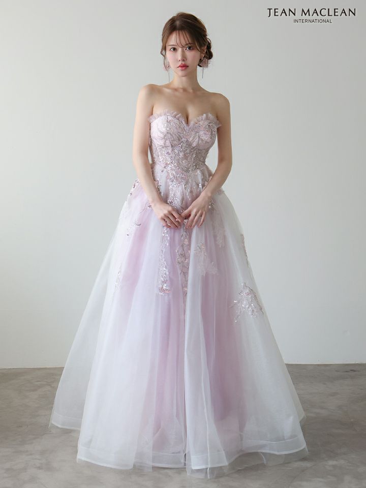 JEAN MACLEAN ジャンマクレーン スパンコール/花柄刺繍/オフショル/姫/ロングドレス 【袖取り外し可能】 ja51955-c