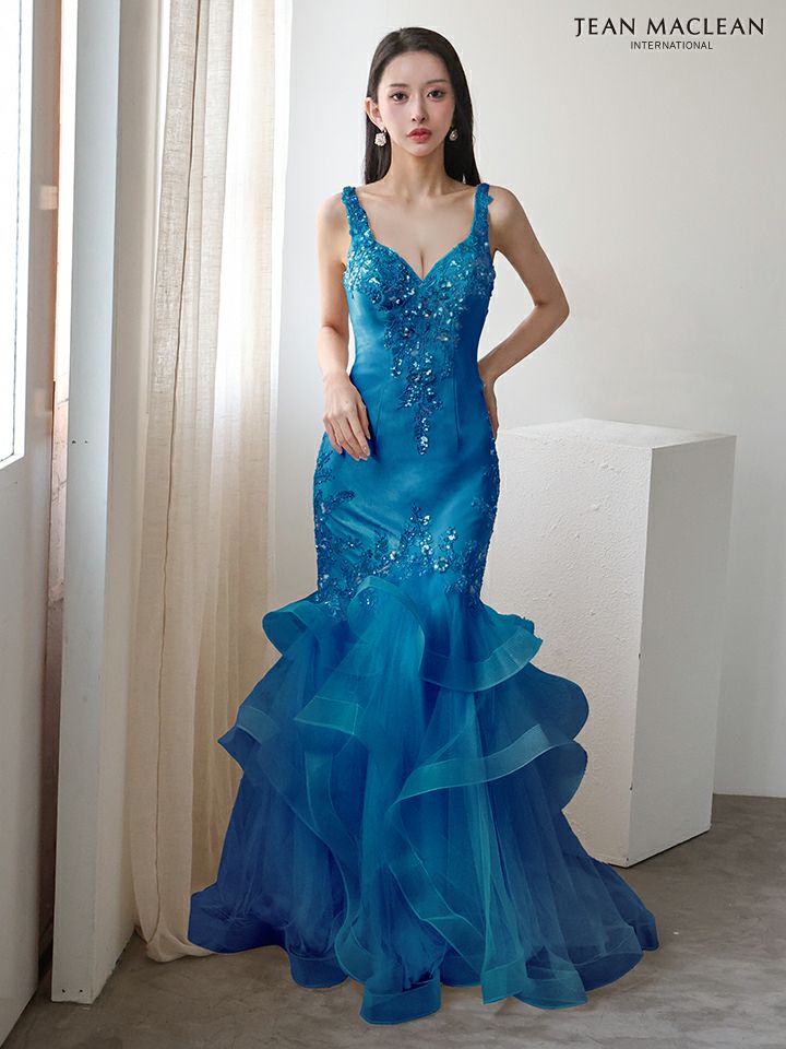 JEAN MACLEAN ジャンマクレーン ラグジュアリースパンコール/ビジュー刺繍/マーメイド/タイト ロングドレス ja51953-c