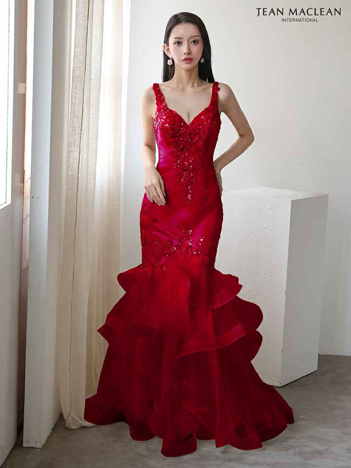 JEAN MACLEAN ジャンマクレーン ラグジュアリースパンコール/ビジュー刺繍/マーメイド/タイト ロングドレス ja51953-c