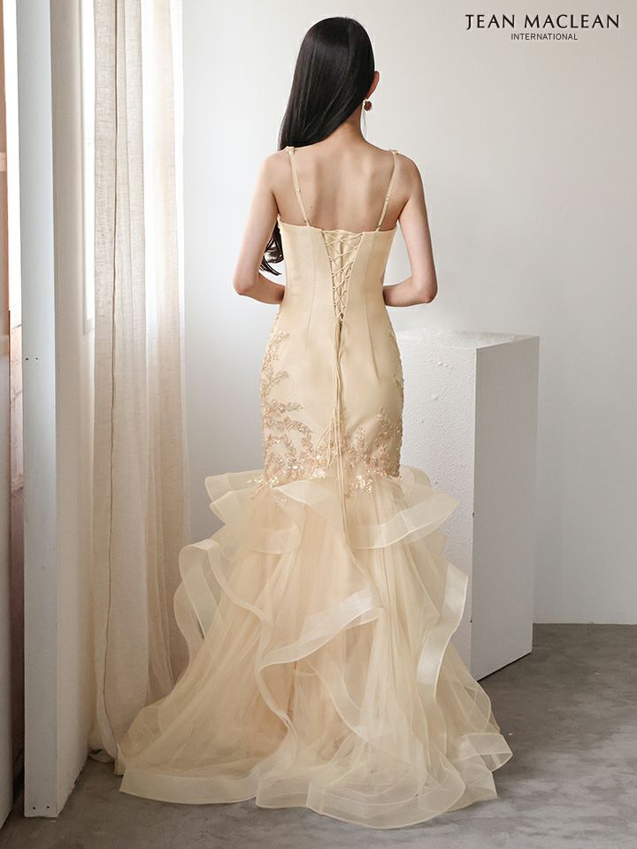 JEAN MACLEAN ジャンマクレーン ラグジュアリースパンコール/ビジュー刺繍/マーメイド/タイト ロングドレス ja51953-c