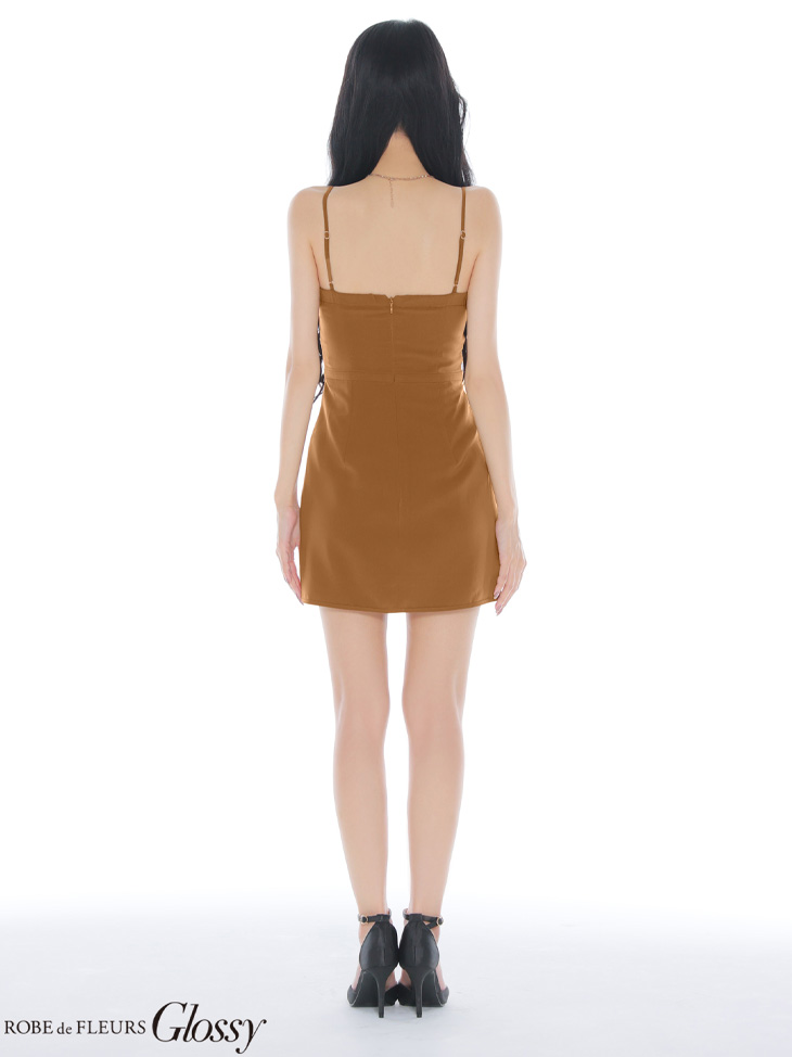 Glossy ローブドフルールグロッシー【XSサイズあり】ツイルフロントボタンキャミタイトミニキャバドレス gl4148
