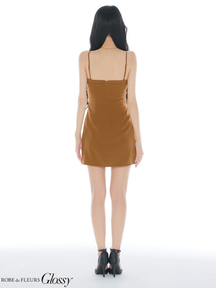 Glossy ローブドフルールグロッシー【XSサイズあり】ツイルフロントボタンキャミタイトミニキャバドレス gl4148