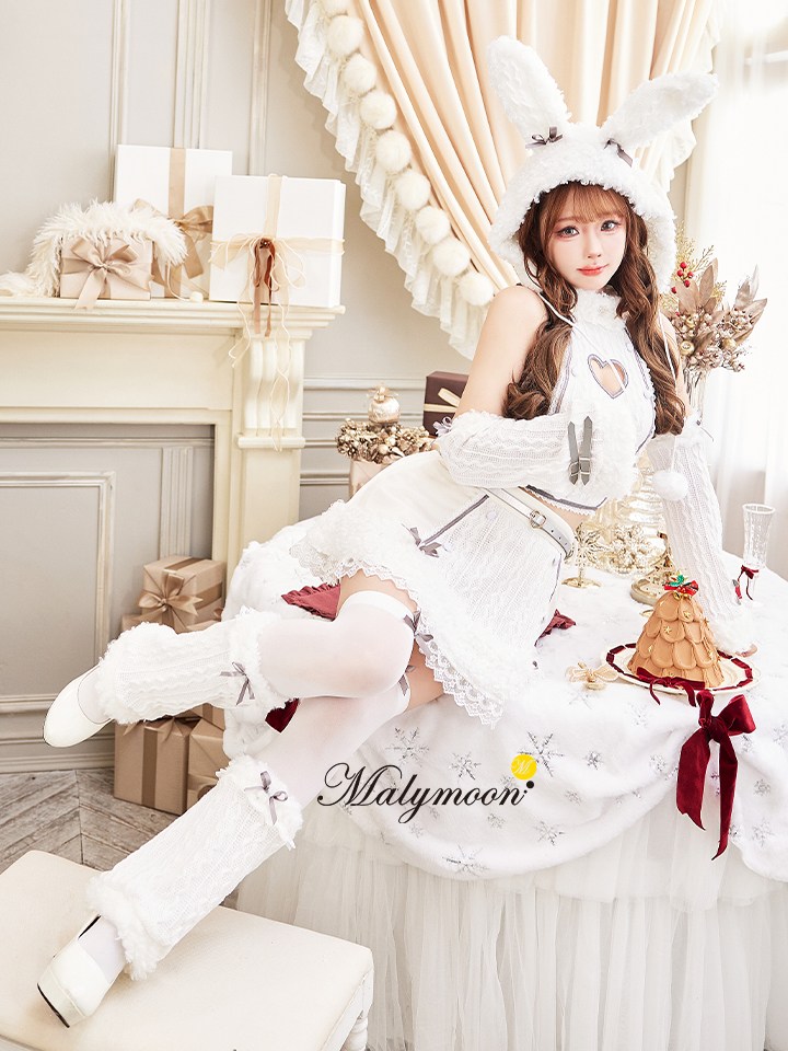 【7点セット】Malymoon マリームーン ラブスペルニットバニーサンタ [レッド /ホワイト] mlcs25084