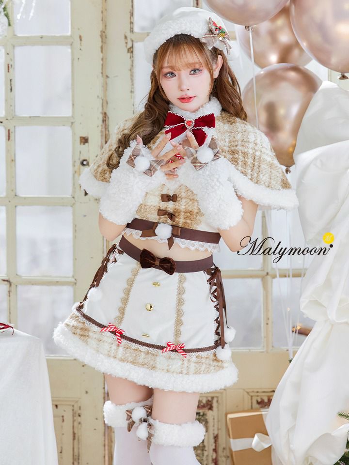【9点セット】Malymoon マリームーン ノエルドチェックケープサンタ [レッド /ホワイト] mlcs25080