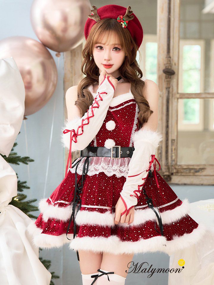 【12点セット】Malymoon マリームーン ルージュベルベットビジュートナカイ レッド mlcs25064