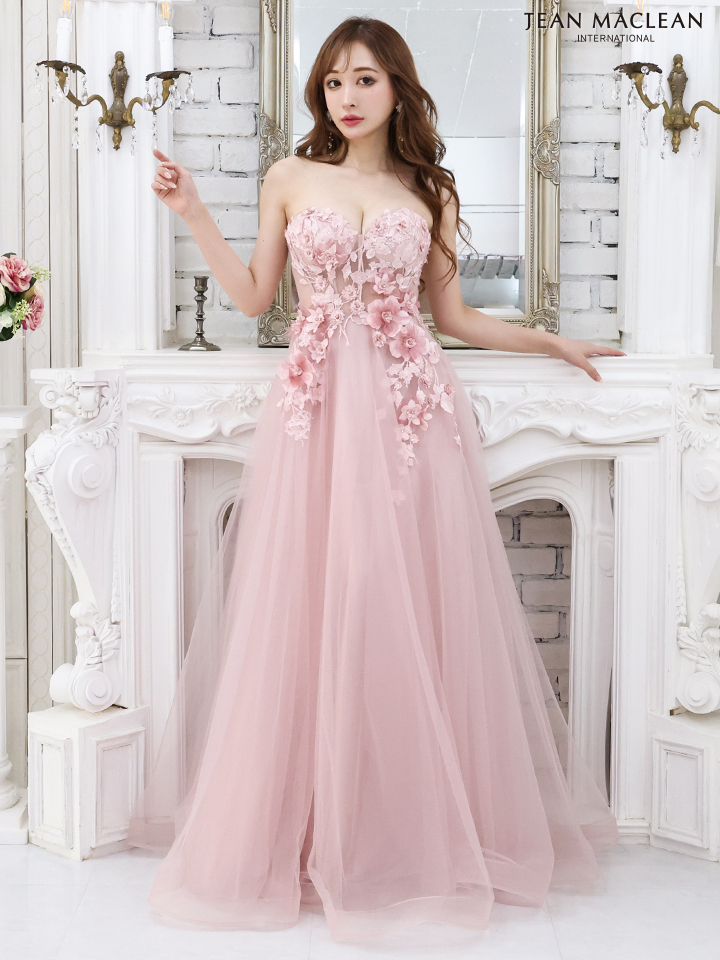 JEAN MACLEAN ジャンマクレーン パフスリーブ付き/フラワーモチーフレース/姫/ロングドレス ja21227